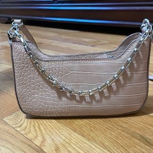 Mango Croc Effect Nude Bag